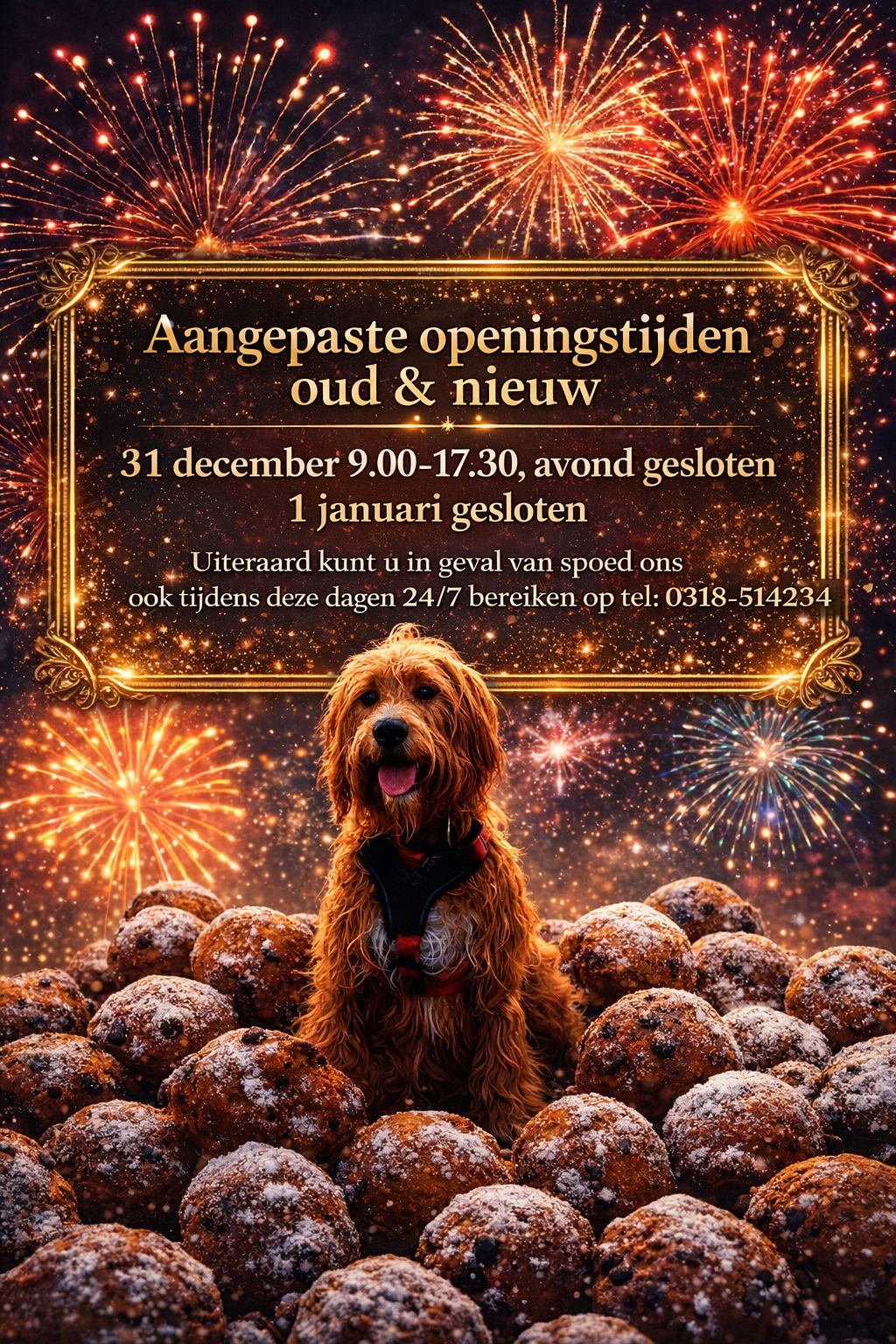 Aangepaste openingstijden Oud en Nieuw