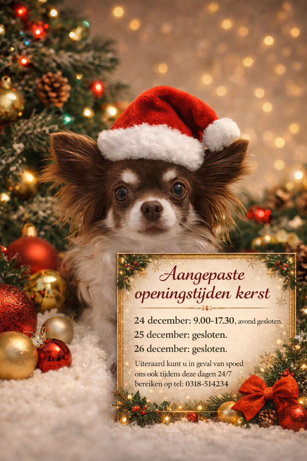 Aangepaste openingstijden Kerst
